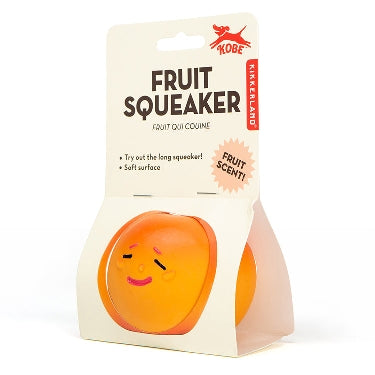Peach Fruit Squeaker Dog Toy