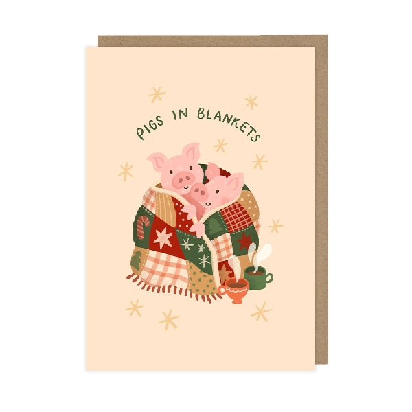 Pig In Blankets Holiday Card