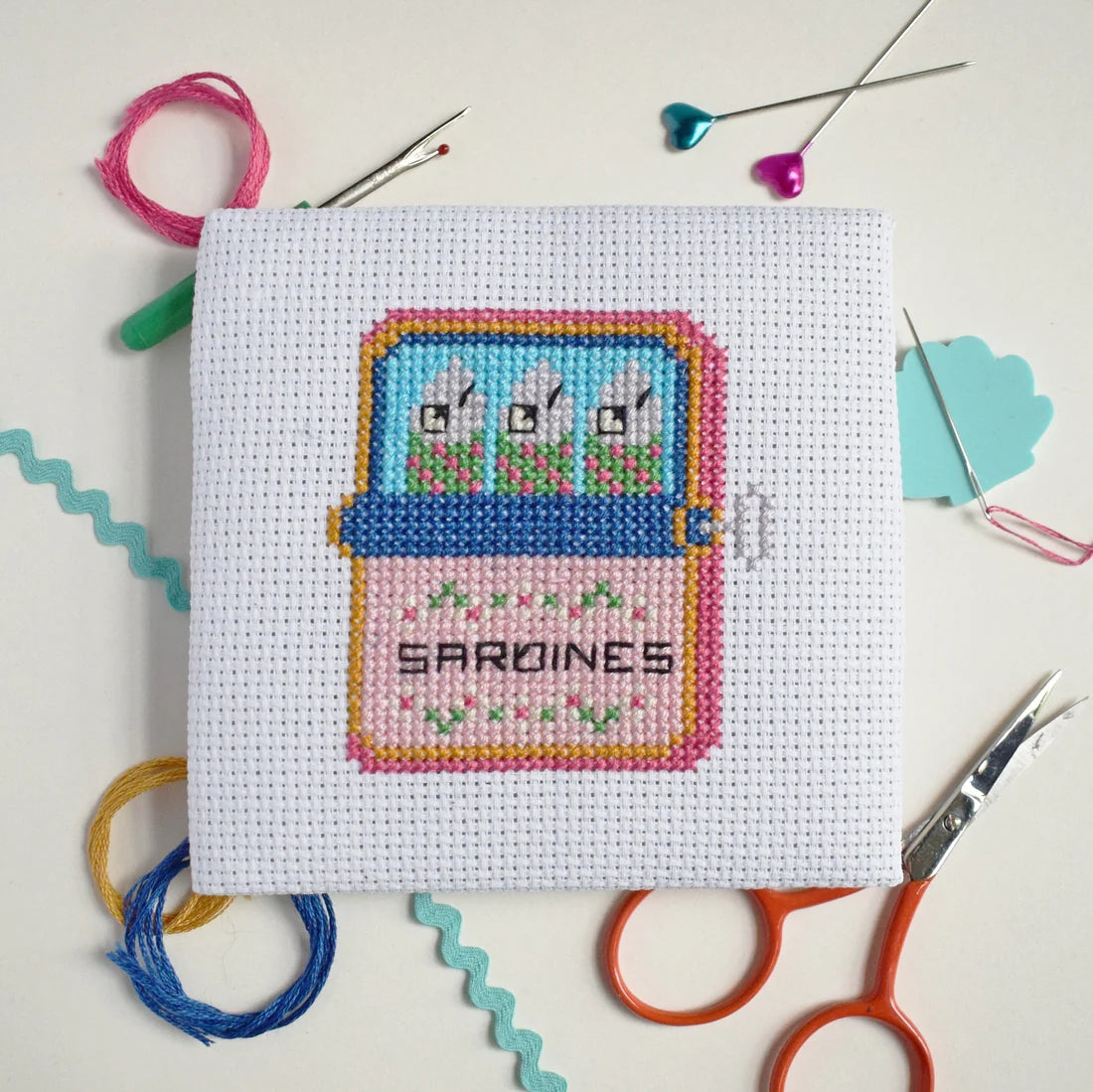 Sardines Mini Cross Stitch Kit
