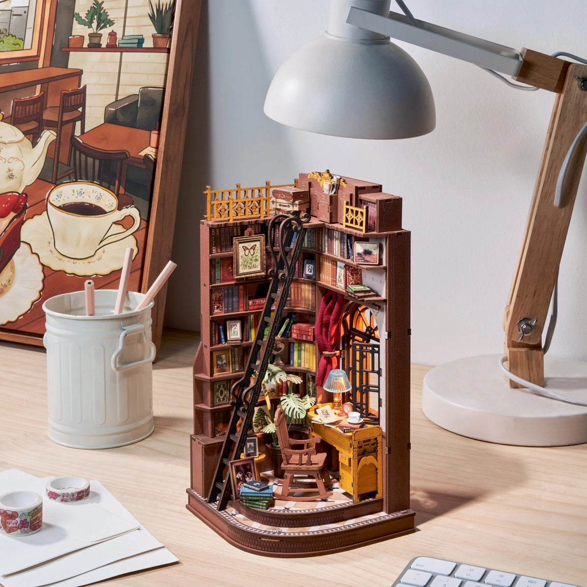 DIY Miniature Book Nook Kit | Silent Corner Study