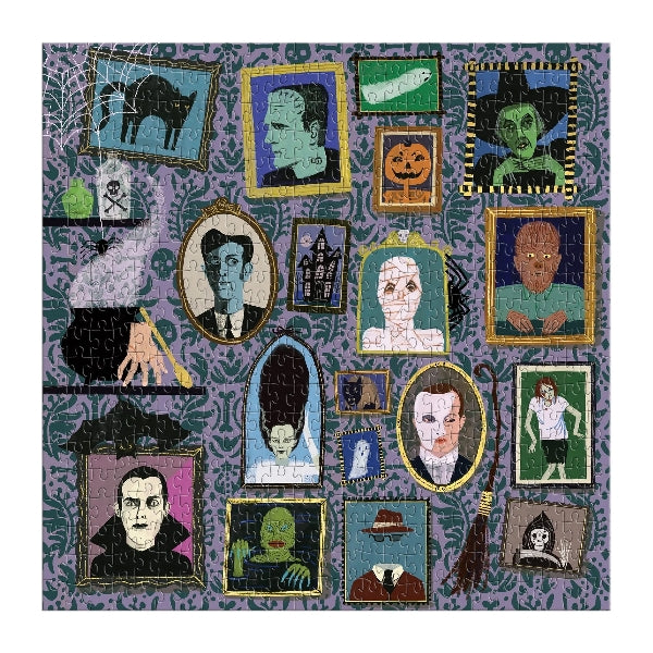 Galison 500 Piece Foil Puzzle | Spooky Portraits