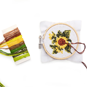 Mini Sunflower Cross Stitch Embroidery Kit