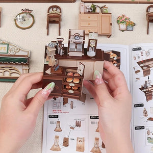 DIY Miniature Book Nook Kit | Sunny Cafe