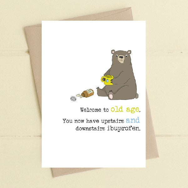 Upstairs Ibuprofen Birthday Card