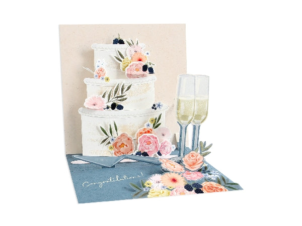 Fondant Wedding Cake Pop Up Card