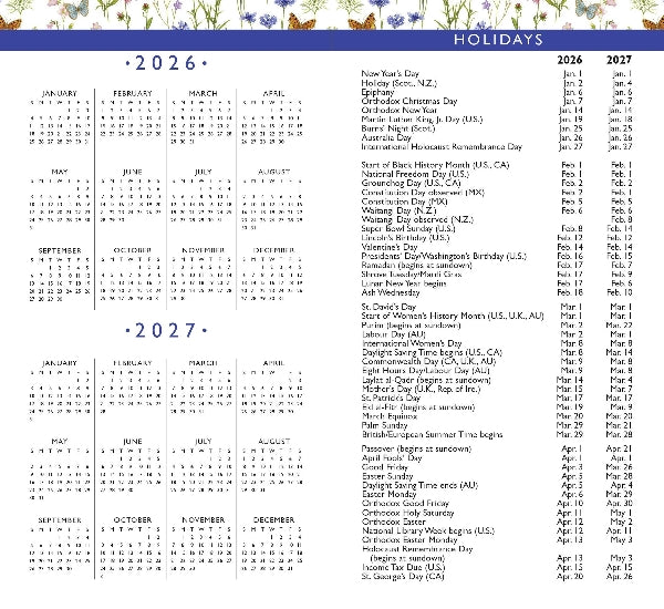 Peter Pauper 2026-27 2-Year Pocket Planner | Wildflower Garden