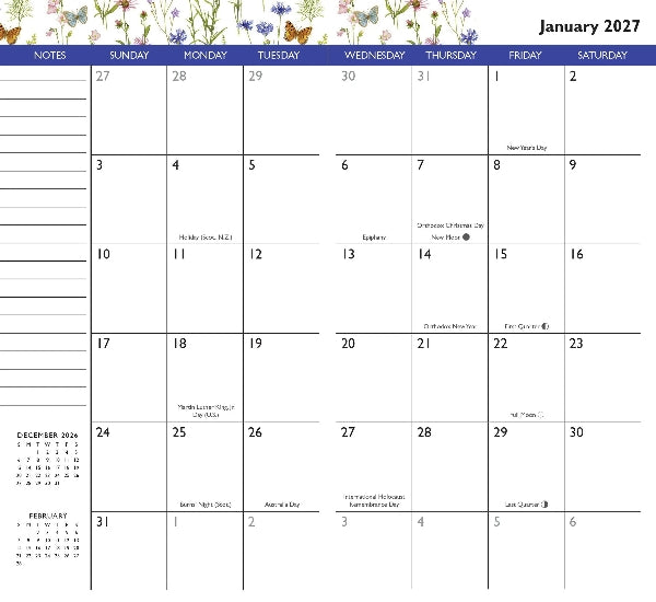Peter Pauper 2026-27 2-Year Pocket Planner | Wildflower Garden
