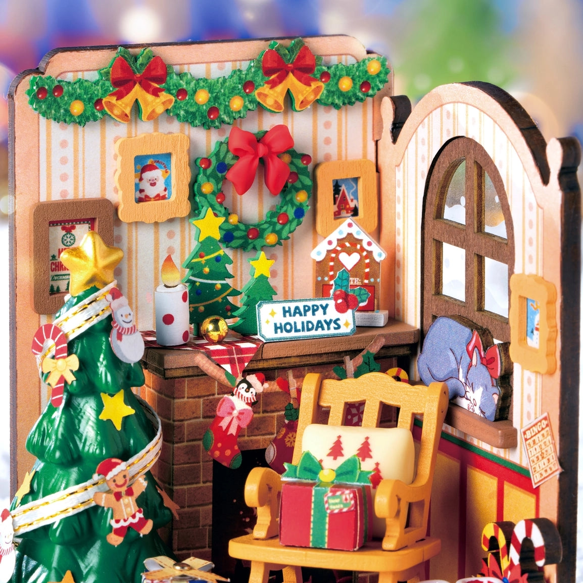 DIY Miniature House Kit | Christmas Fireplace