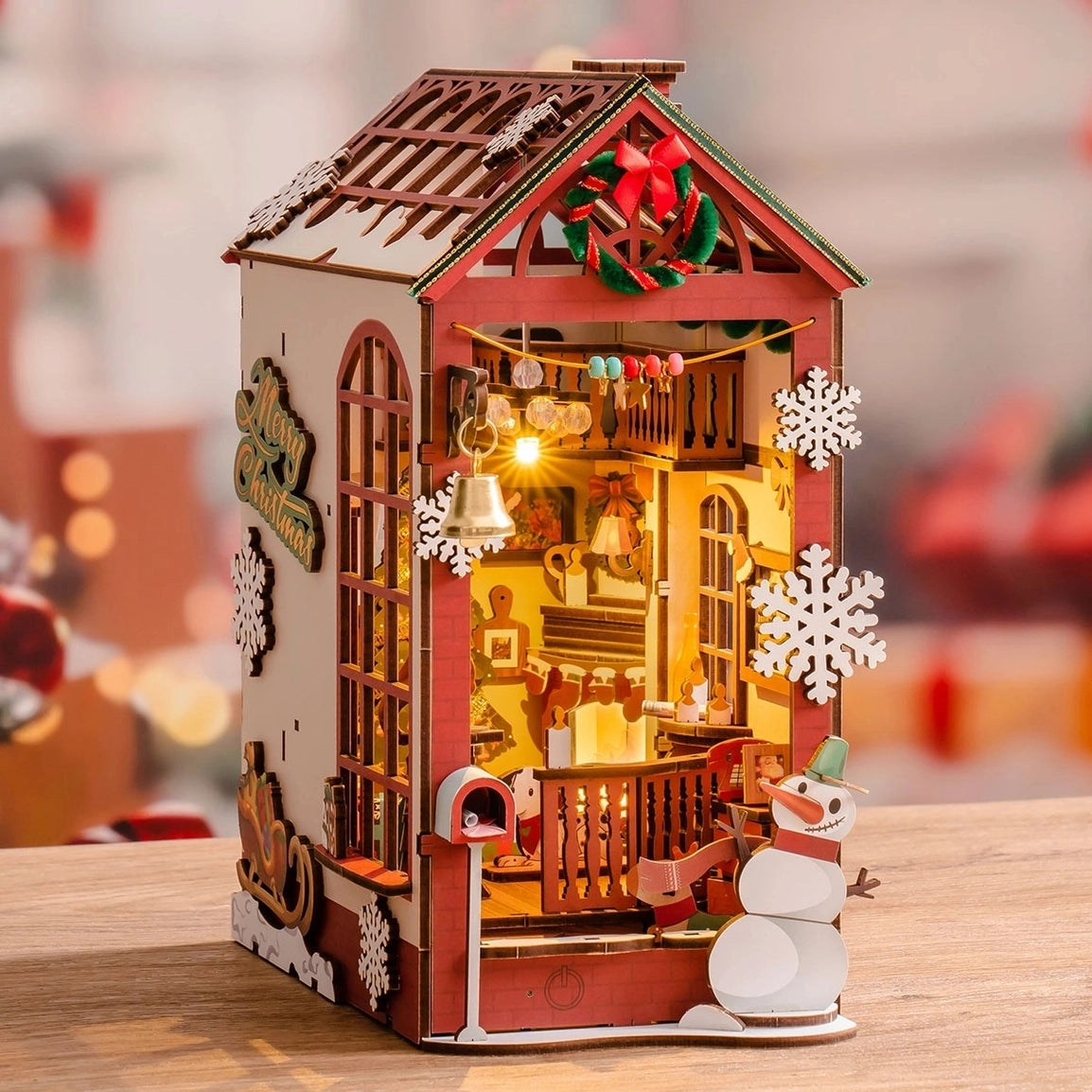 DIY Miniature Book Nook Kit | Christmas Indoor Scene