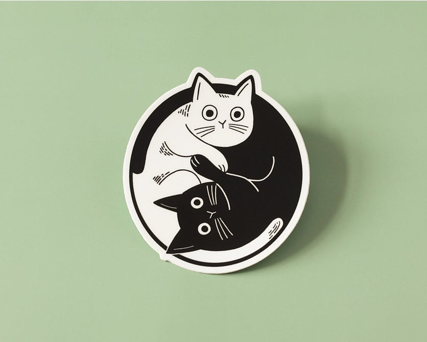 Yin Yang Cats Vinyl Sticker