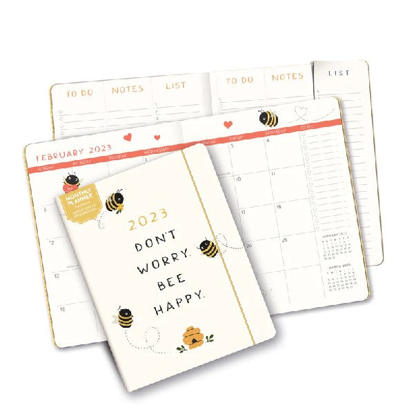 Studio Oh! 2023 17-Month Monthly Planner | Don't Worry Bee Happy