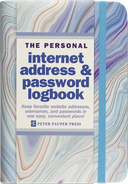 Blue Agate Small Internet Address & Password Logbook