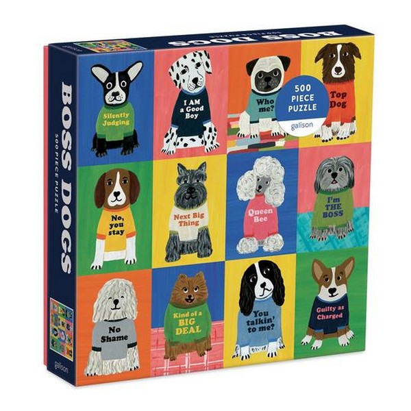 Galison 500 Piece Puzzles | Boss Dogs
