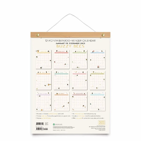 Studio Oh! 2023 12-Month Hanger Calendar | Buzzy Bees
