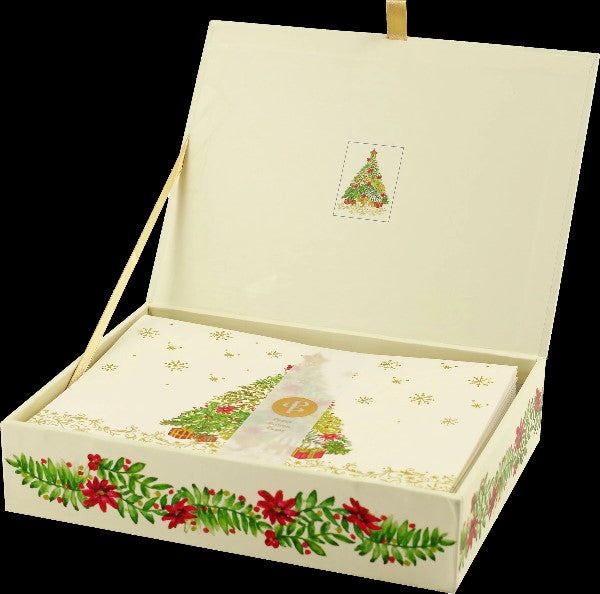 Festive Evergreen Boxed Holiday Cards | Set of 20