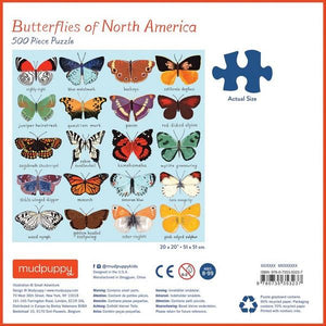 Mudpuppy 500 Piece Puzzle | Butterflies Of North America