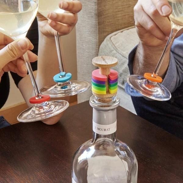 Rainbow Drink Markers + Bottle Stopper