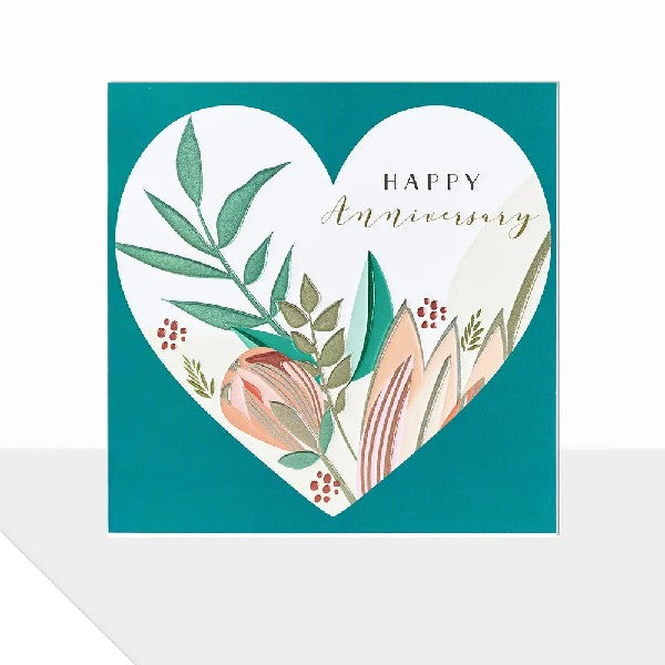 Floral Heart Anniversary Card