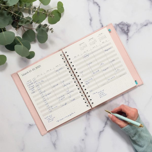 Studio Oh! 2023 12-Month Real-Time Planner | Blush & Teal