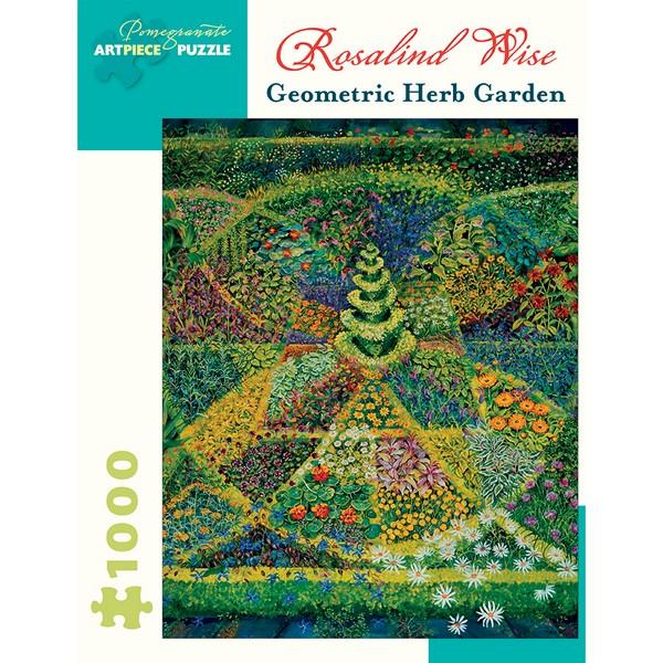white puzzle box with green and turquoise accents. the centre of the box has an image of a lush, symmetrical garden
