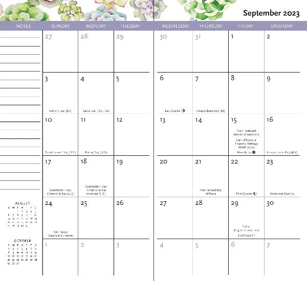 Peter Pauper 2-Year Pocket Planner | 2023-2024 Succulents