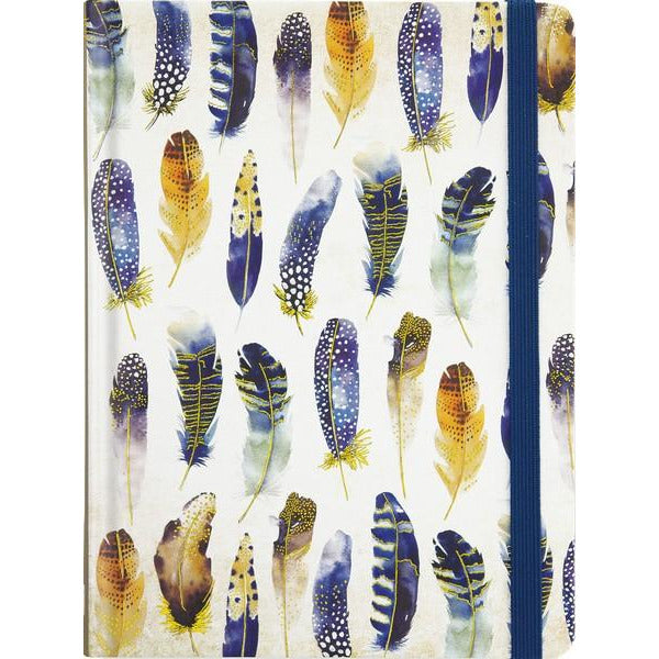 Watercolour Feathers Mid-Size Journal