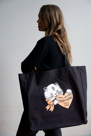 Stay Home Club XL Tote | Destroy Cat